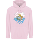 Torn San Marino Flag Sammarinese Day Football Mens 80% Cotton Hoodie Light Pink