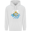 Torn San Marino Flag Sammarinese Day Football Mens 80% Cotton Hoodie White