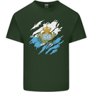 Torn San Marino Flag Sammarinese Day Football Mens Cotton T-Shirt Tee Top Forest Green