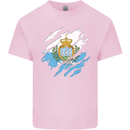 Torn San Marino Flag Sammarinese Day Football Mens Cotton T-Shirt Tee Top Light Pink