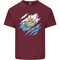 Torn San Marino Flag Sammarinese Day Football Mens Cotton T-Shirt Tee Top Maroon
