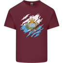 Torn San Marino Flag Sammarinese Day Football Mens Cotton T-Shirt Tee Top Maroon
