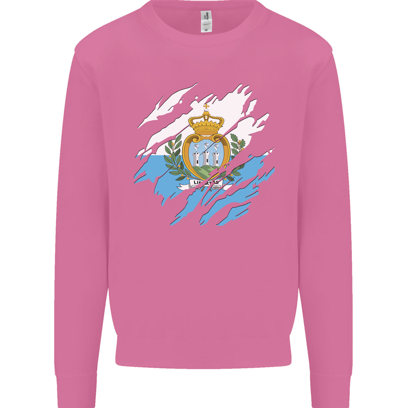 Torn San Marino Flag Sammarinese Day Football Mens Sweatshirt Jumper Azalea