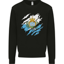 Torn San Marino Flag Sammarinese Day Football Mens Sweatshirt Jumper Black