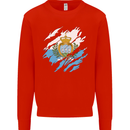 Torn San Marino Flag Sammarinese Day Football Mens Sweatshirt Jumper Bright Red