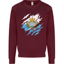 Torn San Marino Flag Sammarinese Day Football Mens Sweatshirt Jumper Maroon