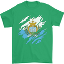 Torn San Marino Flag Sammarinese Day Football Mens T-Shirt 100% Cotton Irish Green