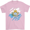 Torn San Marino Flag Sammarinese Day Football Mens T-Shirt 100% Cotton Light Pink