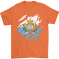 Torn San Marino Flag Sammarinese Day Football Mens T-Shirt 100% Cotton Orange