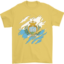 Torn San Marino Flag Sammarinese Day Football Mens T-Shirt 100% Cotton Yellow