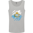 Torn San Marino Flag Sammarinese Day Football Mens Vest Tank Top Sports Grey