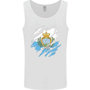 Torn San Marino Flag Sammarinese Day Football Mens Vest Tank Top White