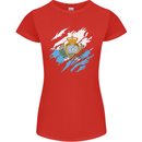 Torn San Marino Flag Sammarinese Day Football Womens Petite Cut T-Shirt Red