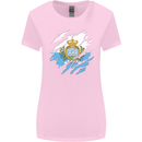 Torn San Marino Flag Sammarinese Day Football Womens Wider Cut T-Shirt Light Pink