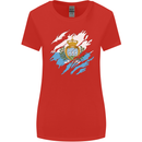 Torn San Marino Flag Sammarinese Day Football Womens Wider Cut T-Shirt Red