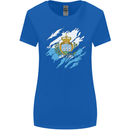 Torn San Marino Flag Sammarinese Day Football Womens Wider Cut T-Shirt Royal Blue