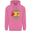 Torn Sao Tome and Principe Flag Day Football Childrens Kids Hoodie Azalea