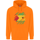 Torn Sao Tome and Principe Flag Day Football Childrens Kids Hoodie Orange