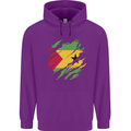 Torn Sao Tome and Principe Flag Day Football Childrens Kids Hoodie Purple