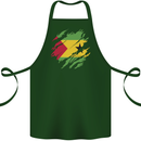 Torn Sao Tome and Principe Flag Day Football Cotton Apron 100% Organic Forest Green