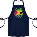 Torn Sao Tome and Principe Flag Day Football Cotton Apron 100% Organic Navy Blue