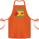 Torn Sao Tome and Principe Flag Day Football Cotton Apron 100% Organic Orange