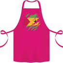 Torn Sao Tome and Principe Flag Day Football Cotton Apron 100% Organic Pink
