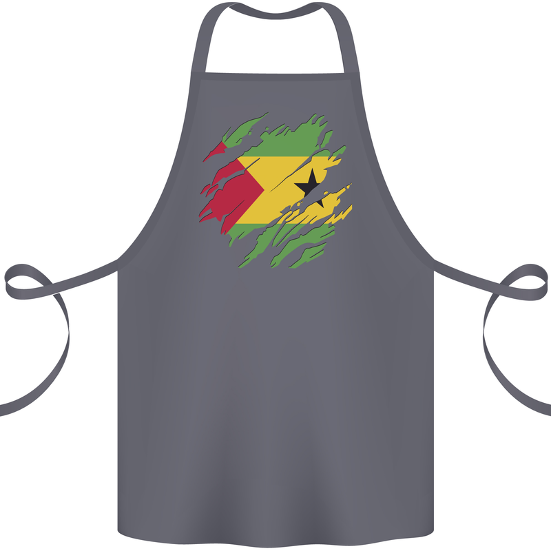 Torn Sao Tome and Principe Flag Day Football Cotton Apron 100% Organic Steel