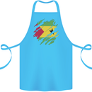 Torn Sao Tome and Principe Flag Day Football Cotton Apron 100% Organic Turquoise