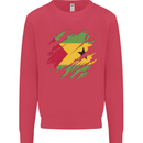 Torn Sao Tome and Principe Flag Day Football Kids Sweatshirt Jumper Heliconia