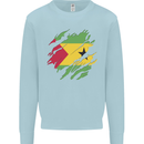 Torn Sao Tome and Principe Flag Day Football Kids Sweatshirt Jumper Light Blue