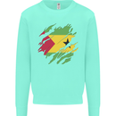 Torn Sao Tome and Principe Flag Day Football Kids Sweatshirt Jumper Peppermint