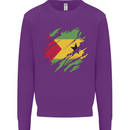 Torn Sao Tome and Principe Flag Day Football Kids Sweatshirt Jumper Purple