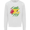 Torn Sao Tome and Principe Flag Day Football Kids Sweatshirt Jumper White
