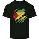 Torn Sao Tome and Principe Flag Day Football Kids T-Shirt Childrens Black