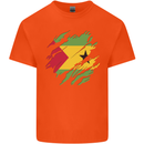 Torn Sao Tome and Principe Flag Day Football Kids T-Shirt Childrens Orange