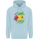 Torn Sao Tome and Principe Flag Day Football Mens 80% Cotton Hoodie Light Blue