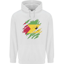 Torn Sao Tome and Principe Flag Day Football Mens 80% Cotton Hoodie White
