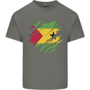 Torn Sao Tome and Principe Flag Day Football Mens Cotton T-Shirt Tee Top Charcoal