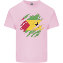 Torn Sao Tome and Principe Flag Day Football Mens Cotton T-Shirt Tee Top Light Pink