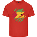 Torn Sao Tome and Principe Flag Day Football Mens Cotton T-Shirt Tee Top Red