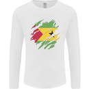 Torn Sao Tome and Principe Flag Day Football Mens Long Sleeve T-Shirt White