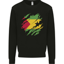 Torn Sao Tome and Principe Flag Day Football Mens Sweatshirt Jumper Black
