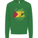 Torn Sao Tome and Principe Flag Day Football Mens Sweatshirt Jumper Irish Green