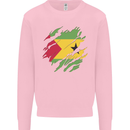 Torn Sao Tome and Principe Flag Day Football Mens Sweatshirt Jumper Light Pink