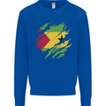Torn Sao Tome and Principe Flag Day Football Mens Sweatshirt Jumper Royal Blue