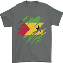 Torn Sao Tome and Principe Flag Day Football Mens T-Shirt 100% Cotton Charcoal