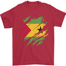 Torn Sao Tome and Principe Flag Day Football Mens T-Shirt 100% Cotton Red