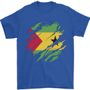 Torn Sao Tome and Principe Flag Day Football Mens T-Shirt 100% Cotton Royal Blue