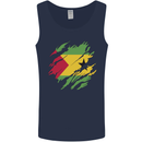 Torn Sao Tome and Principe Flag Day Football Mens Vest Tank Top Navy Blue